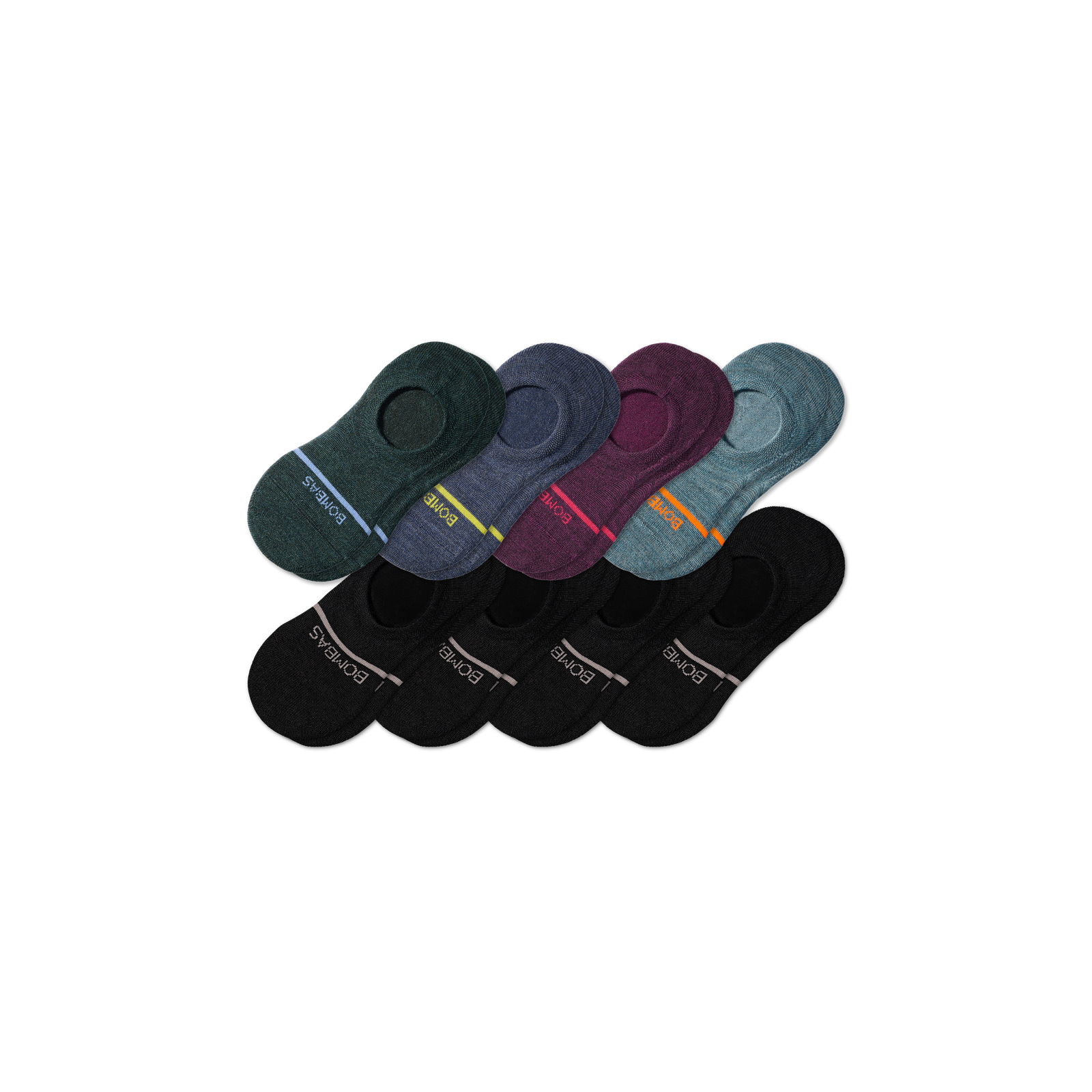 Men's Lightweight Merino Wool Blend No Show Sock Agate Black Mix 8-Pack L