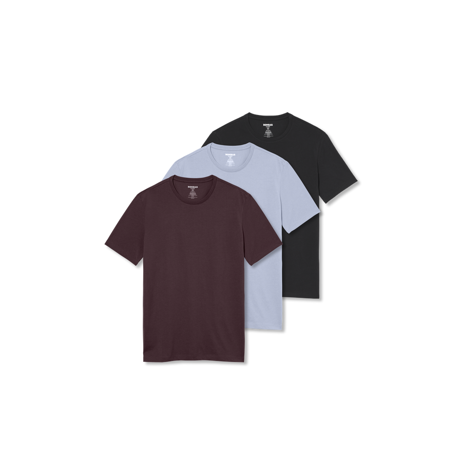 Men's Pima Cotton Slim Crew Neck T-Shirt 3-Pack - Essential Wear