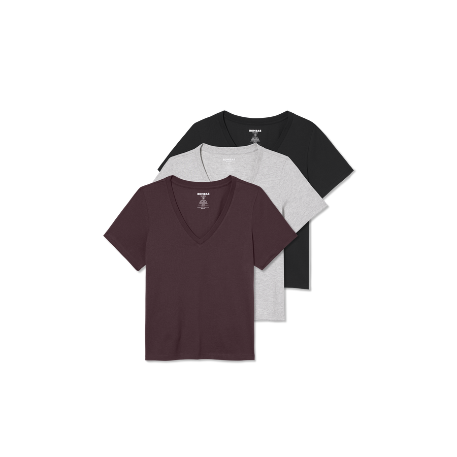 Women's Pima Cotton V-Neck T-Shirt 3-Pack - Everyday Rotation