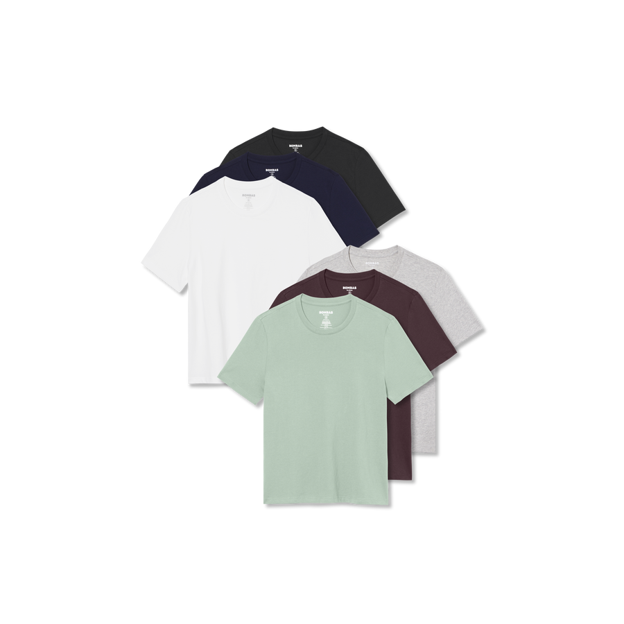 Women's Pima Cotton Crew Neck T-Shirt 6-Pack - Off Duty Style