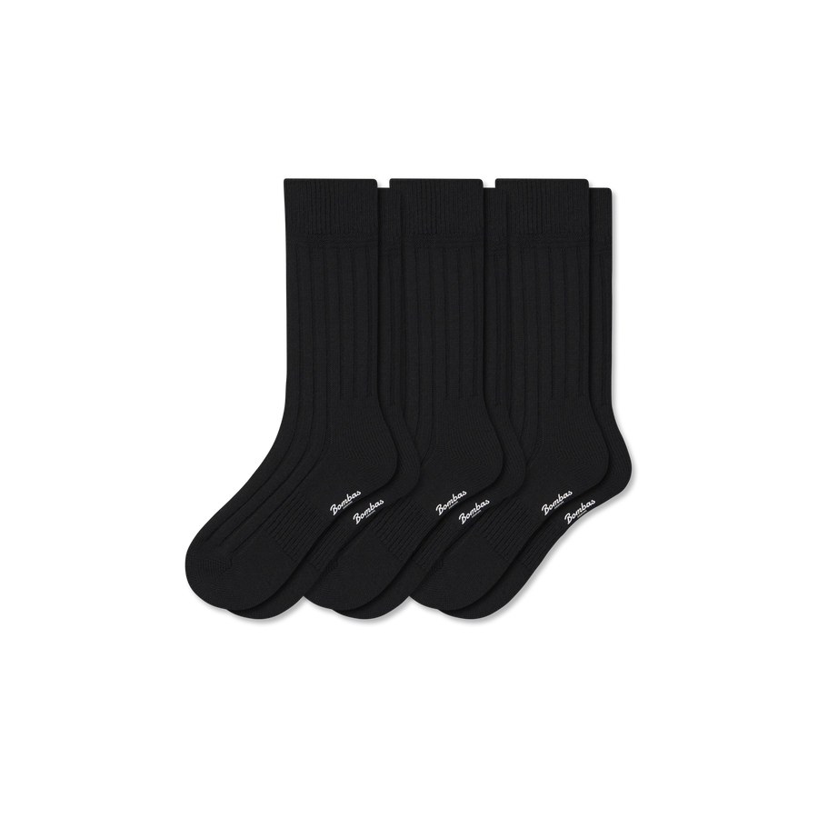 Women's Merino Cashmere Blend Rib Calf Sock 3-Pack - Cushion Everyday Wear