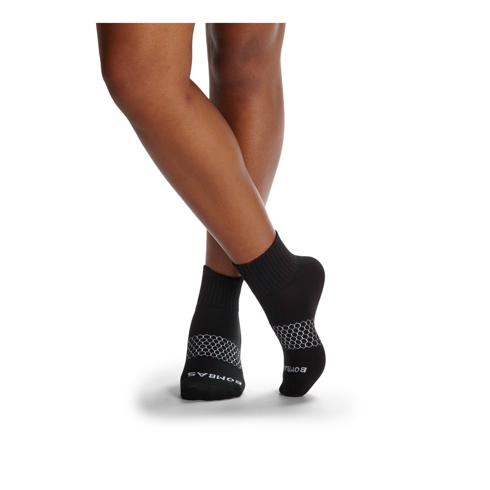 Ribbed Quarter Socks Black WO1