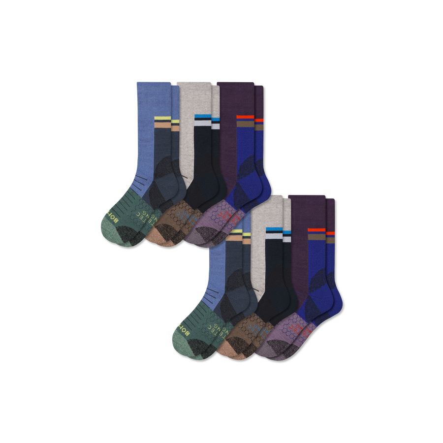 Men's Hiking Calf Sock 6-Pack - Trail No Show Cushion