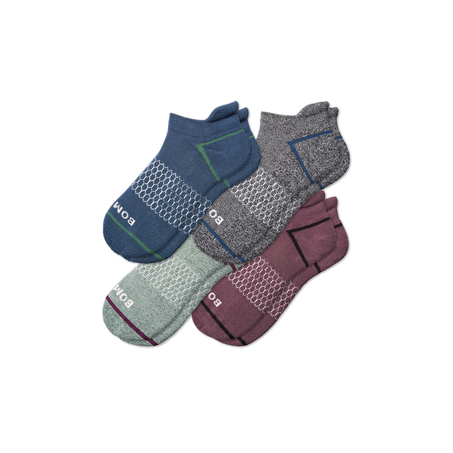 Men's Border Stripe Ankle Sock 4-Pack - Steady Comfort
