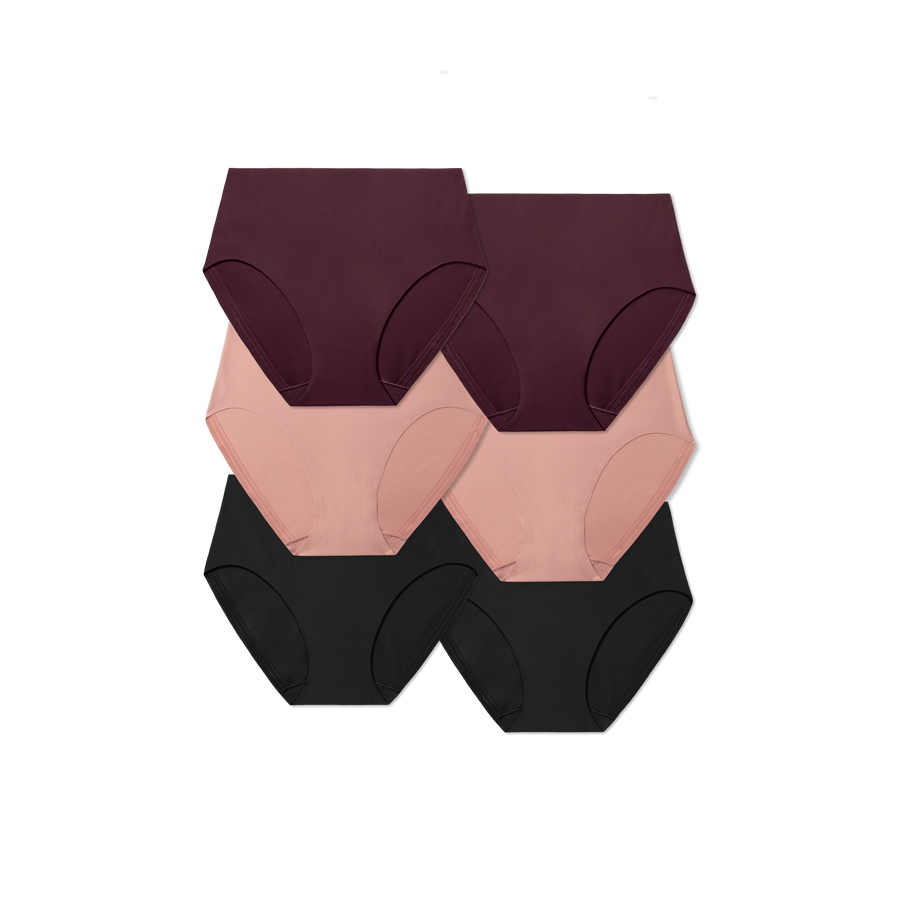 Women's No Show High Rise Brief 6-Pack - Seamless Flex Ease