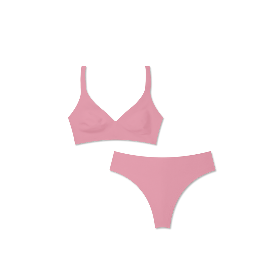 Women’s No Show Plunge Bralette + Thong Pack - Clean Neckline