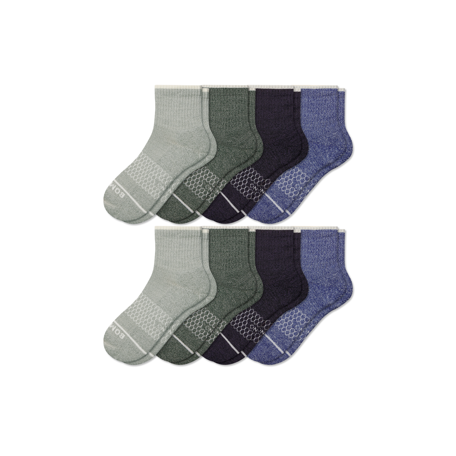Men's Merino Wool Blend Quarter Sock 8-Pack - Classic Court Comfort