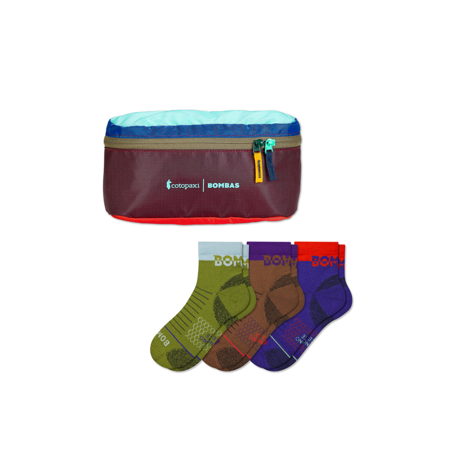 Men's Merino Wool Blend Hiking Quarter Sock 3-Pack & Cotopaxi Fanny Pack - Weekend Ready