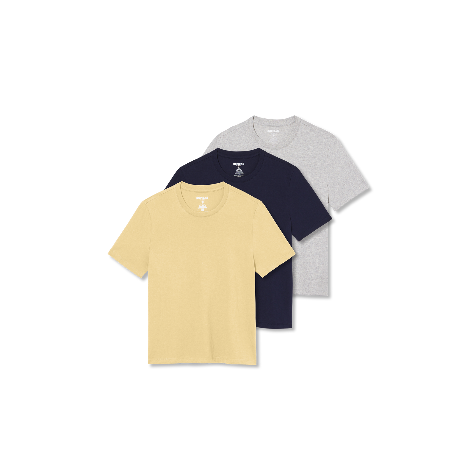 Women's Pima Cotton Crew Neck T-Shirt 3-Pack - Meringue Grey Navy Mix L
