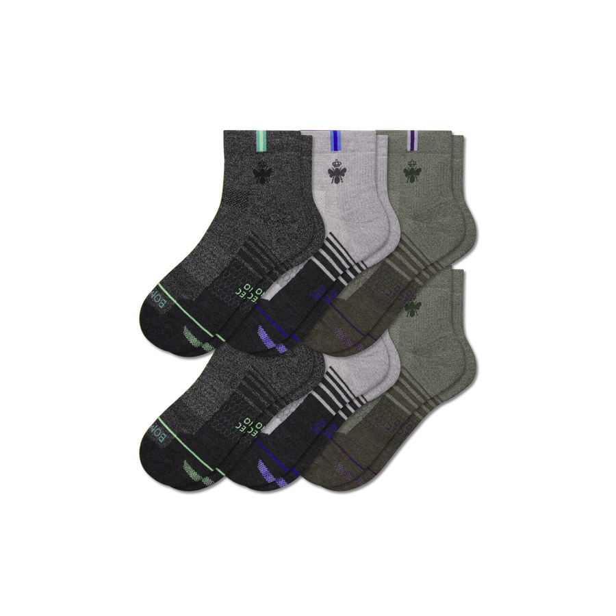 Women's Merino Wool Blend Run Quarter Sock 6-Pack - Daily Studio Wear