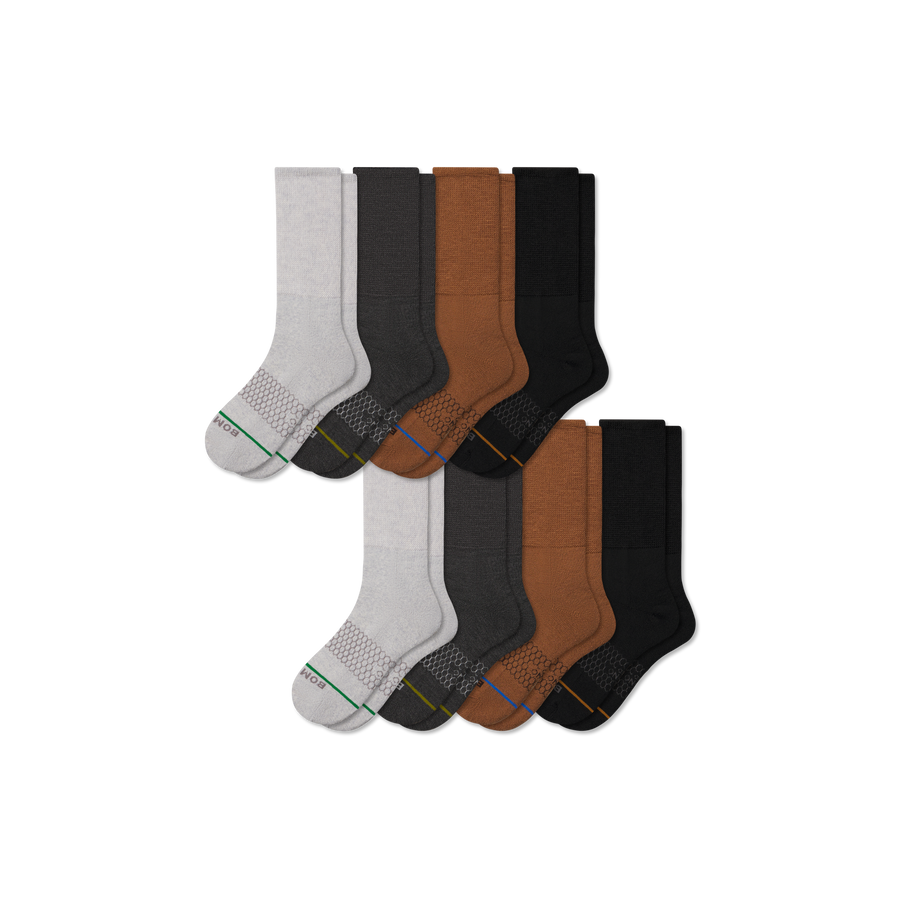 Women's Merino Blend Ultra-Stretch Calf Sock 8-Pack - Weekend Ankle Fit