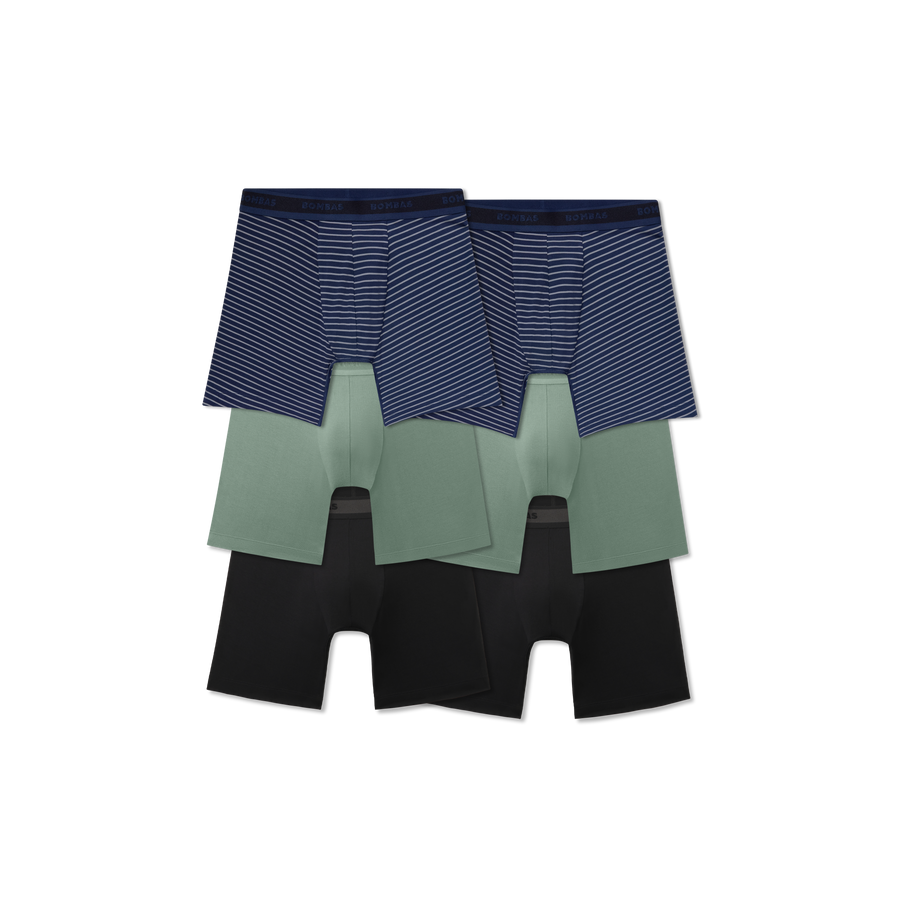 Men's Soft Flex Boxer Brief 6" 6-Pack - Easy Core Wear