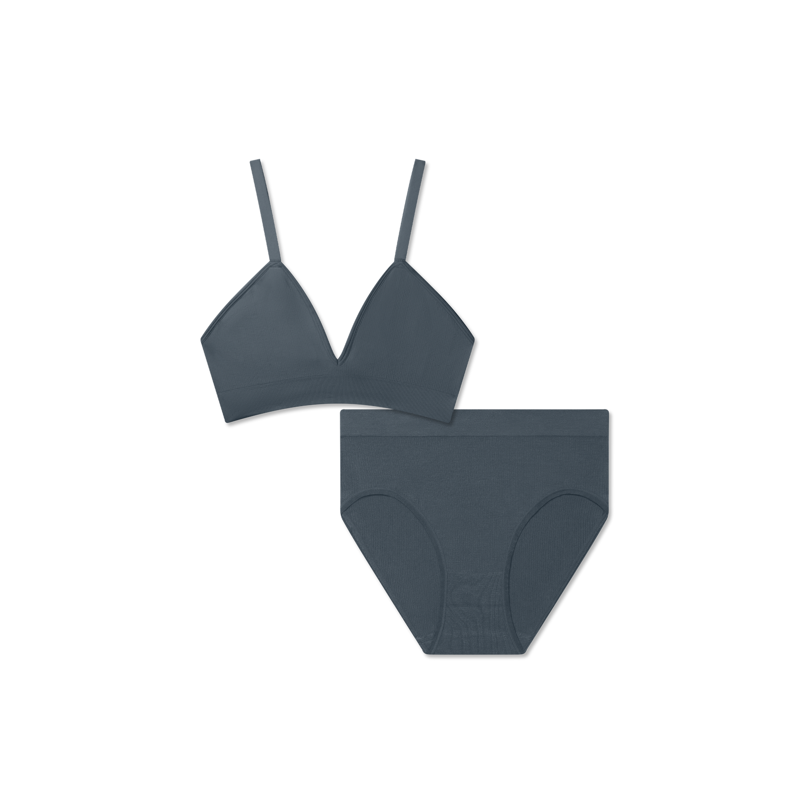 Women's Seamless Triangle Bralette + High Rise Brief Pack - Pebble L