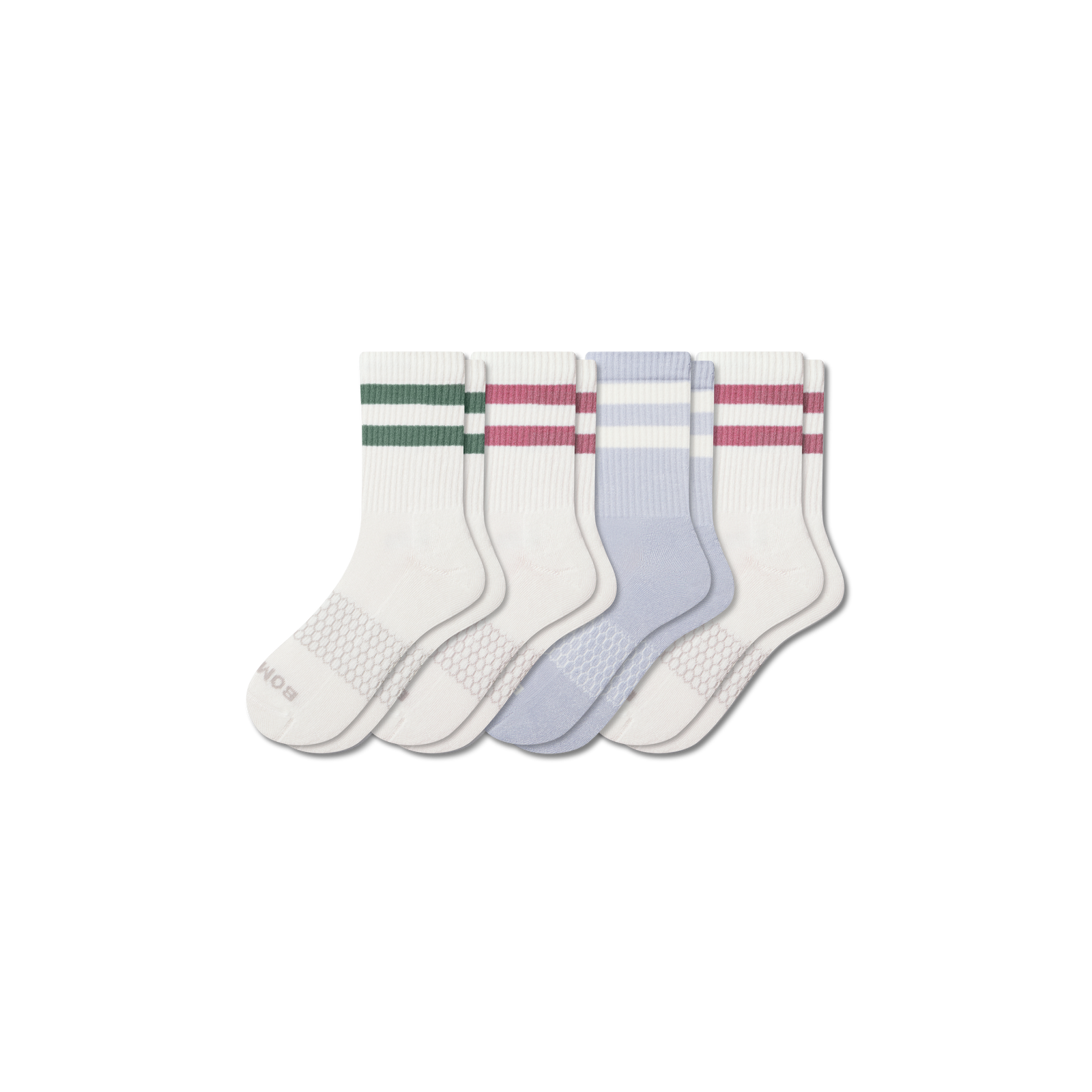 Women's Vintage Stripes Half Calf 4-Pack - Rose Blue Mix L