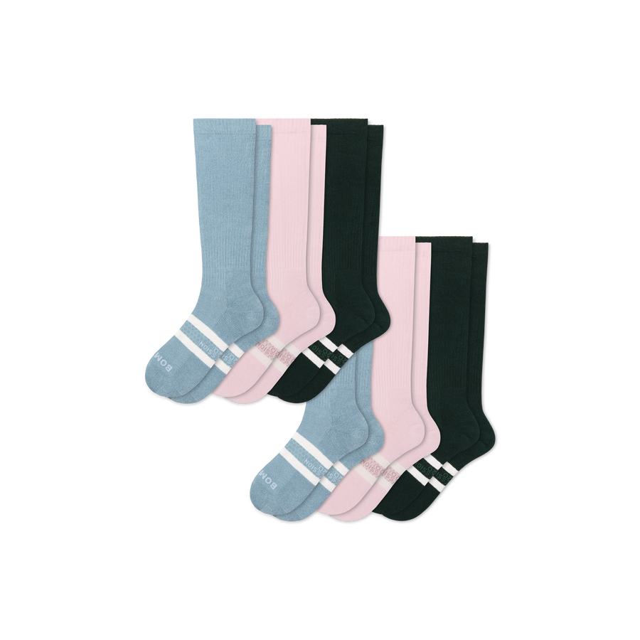 Women's Everyday Compression Knee High Sock 6-Pack (15-20mmHg) - Court Motion Flow