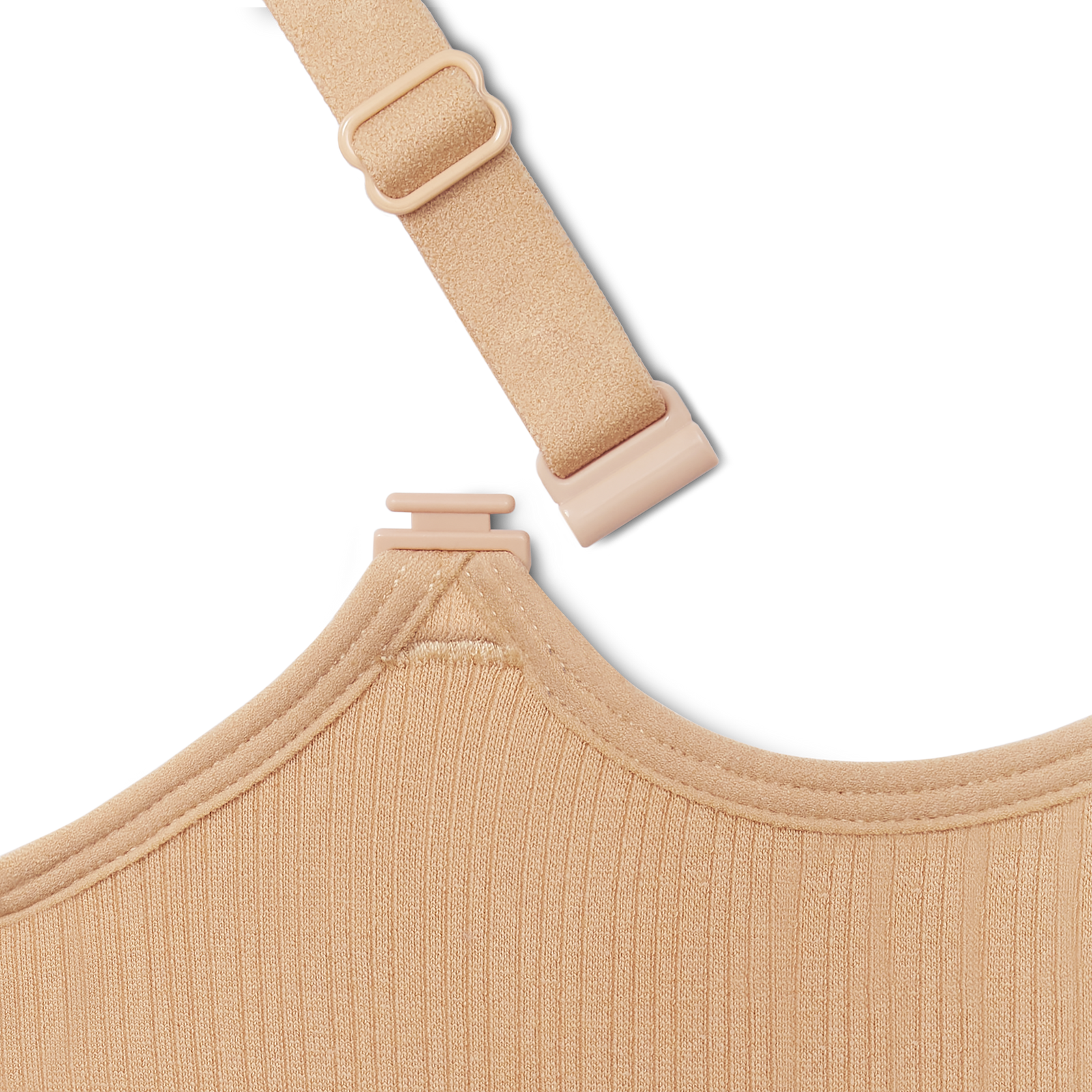 Ribbed Seamless Bralette Sandcastle Clasp Detail