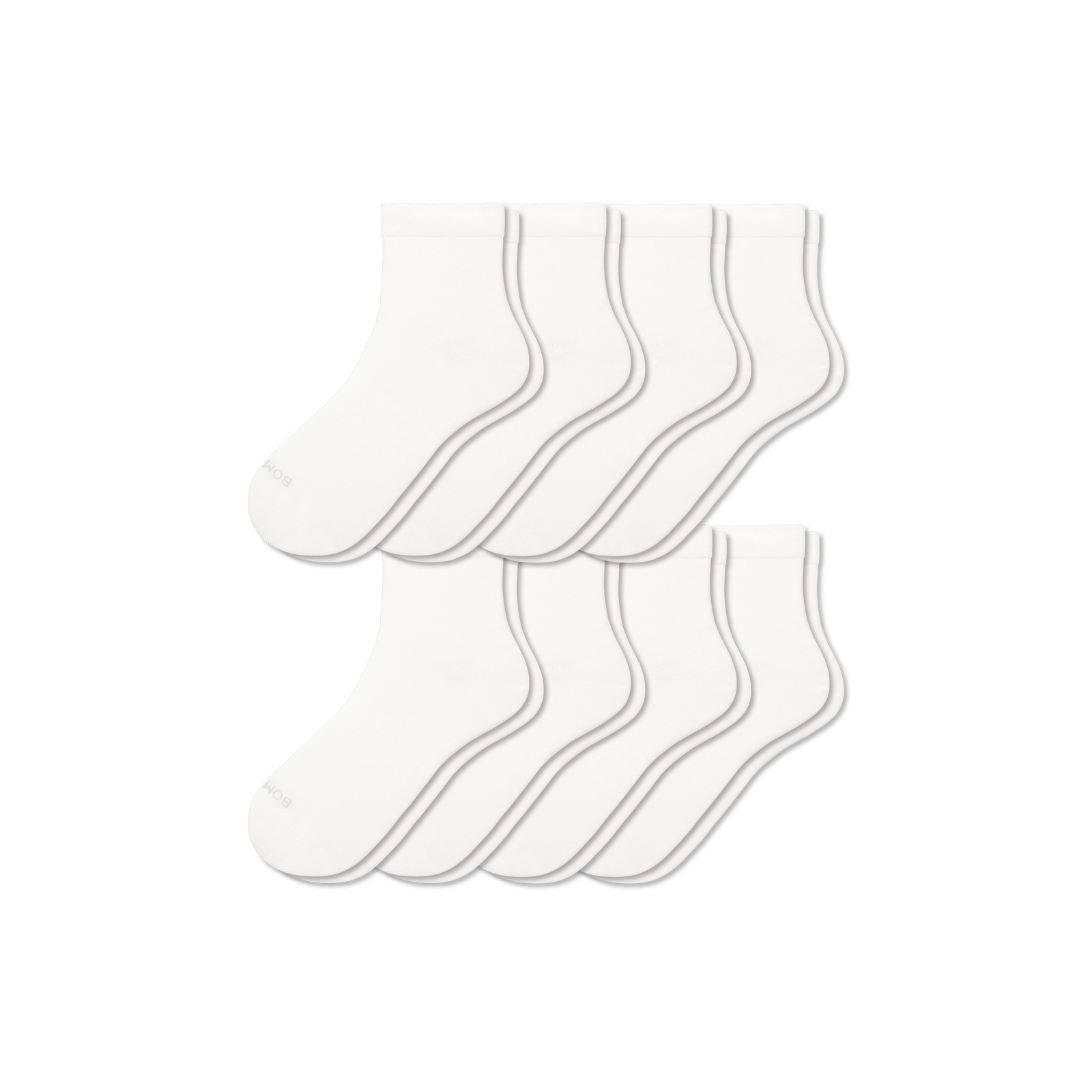 Women's Lightweight Quarter Sock 8-Pack - Soft White L