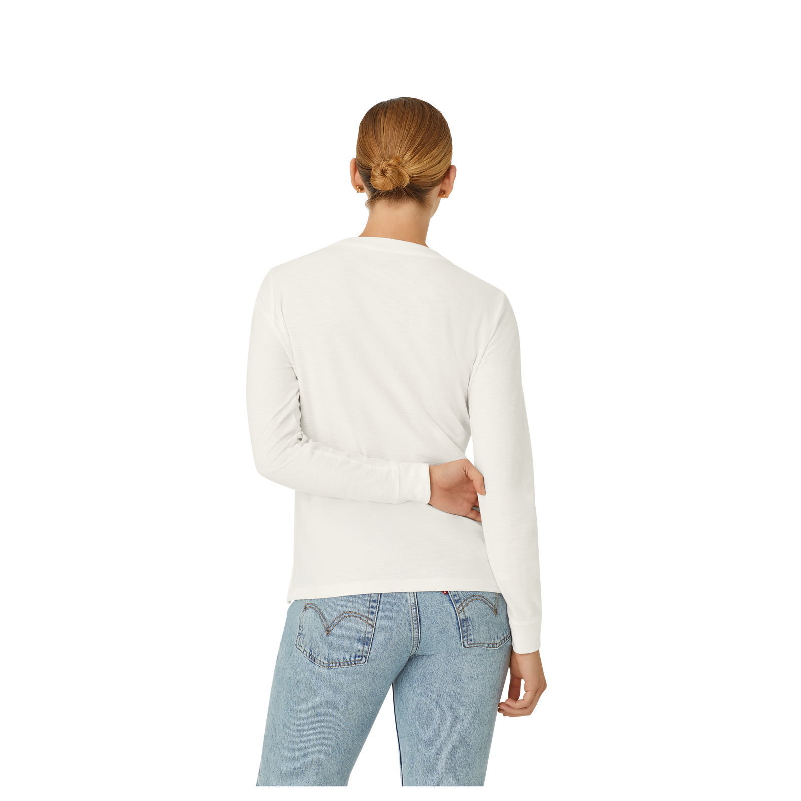 Air Slub Long Sleeve Crew Neck T-Shirt Soft White WO3