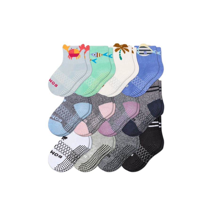Toddler Gripper Calf Sock 12-Pack - Steady Lounge Wear