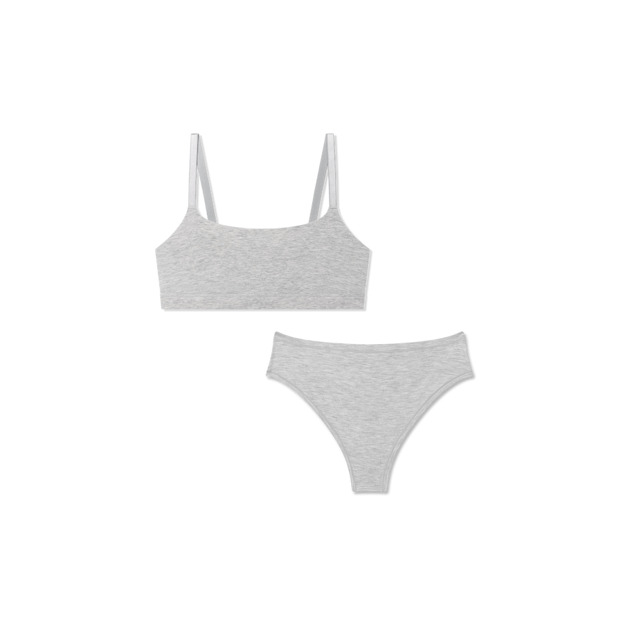 Women’s Super Soft Scoop Bralette + Thong Pack - Set Ready