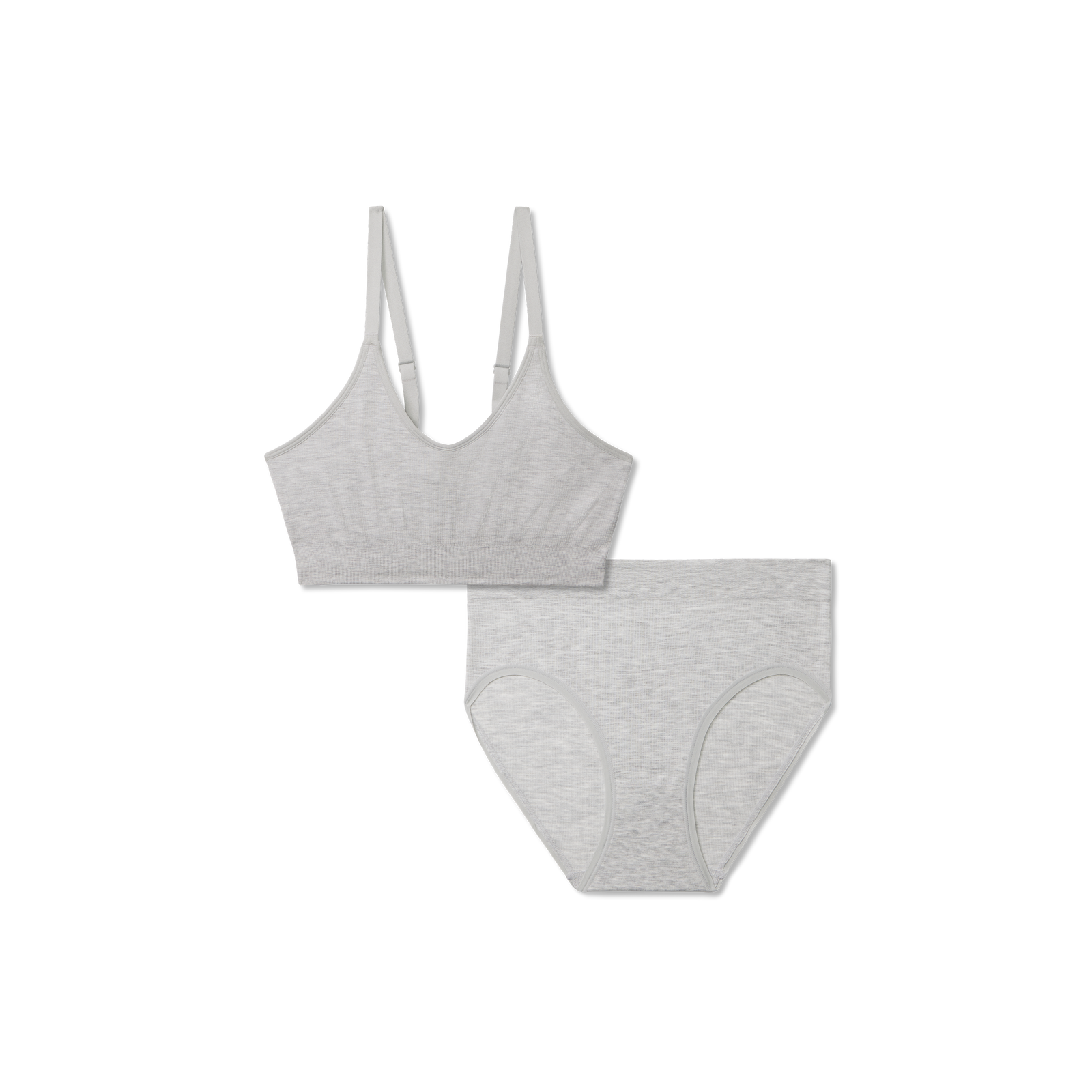 Women's Seamless Scoop Bralette + High Rise Brief - Varsity Grey Heather L