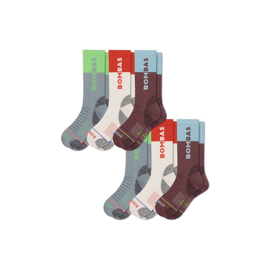 Women's Merino Wool Blend Hiking Calf Sock 6-Pack - Active Hike Support