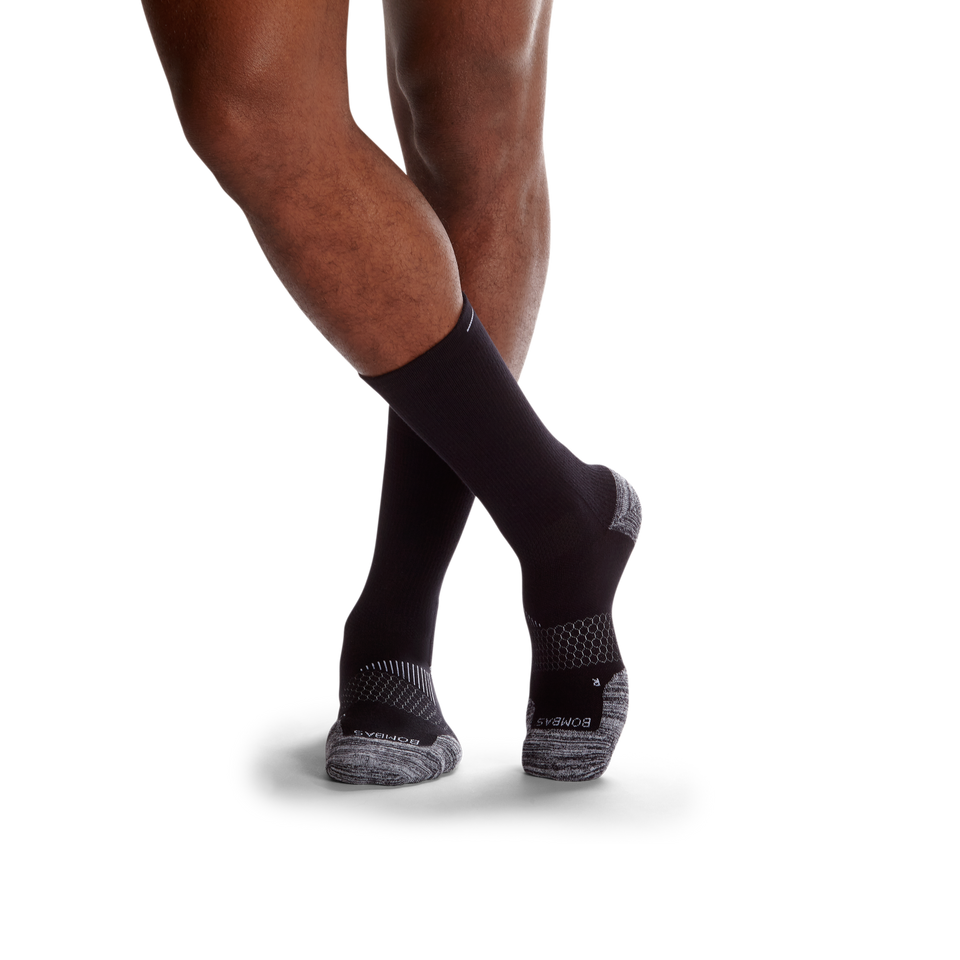 Men's Running Calf Sock 3-Pack - white-charcoal-black-bee - 50