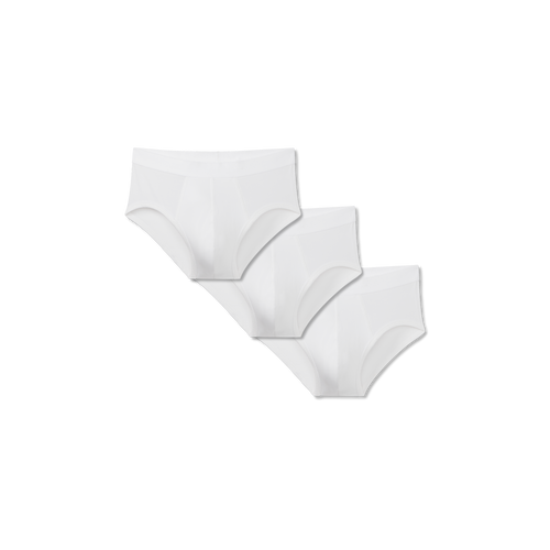 Men's Cotton Modal Blend Flyless Brief 3-Pack - White Mix