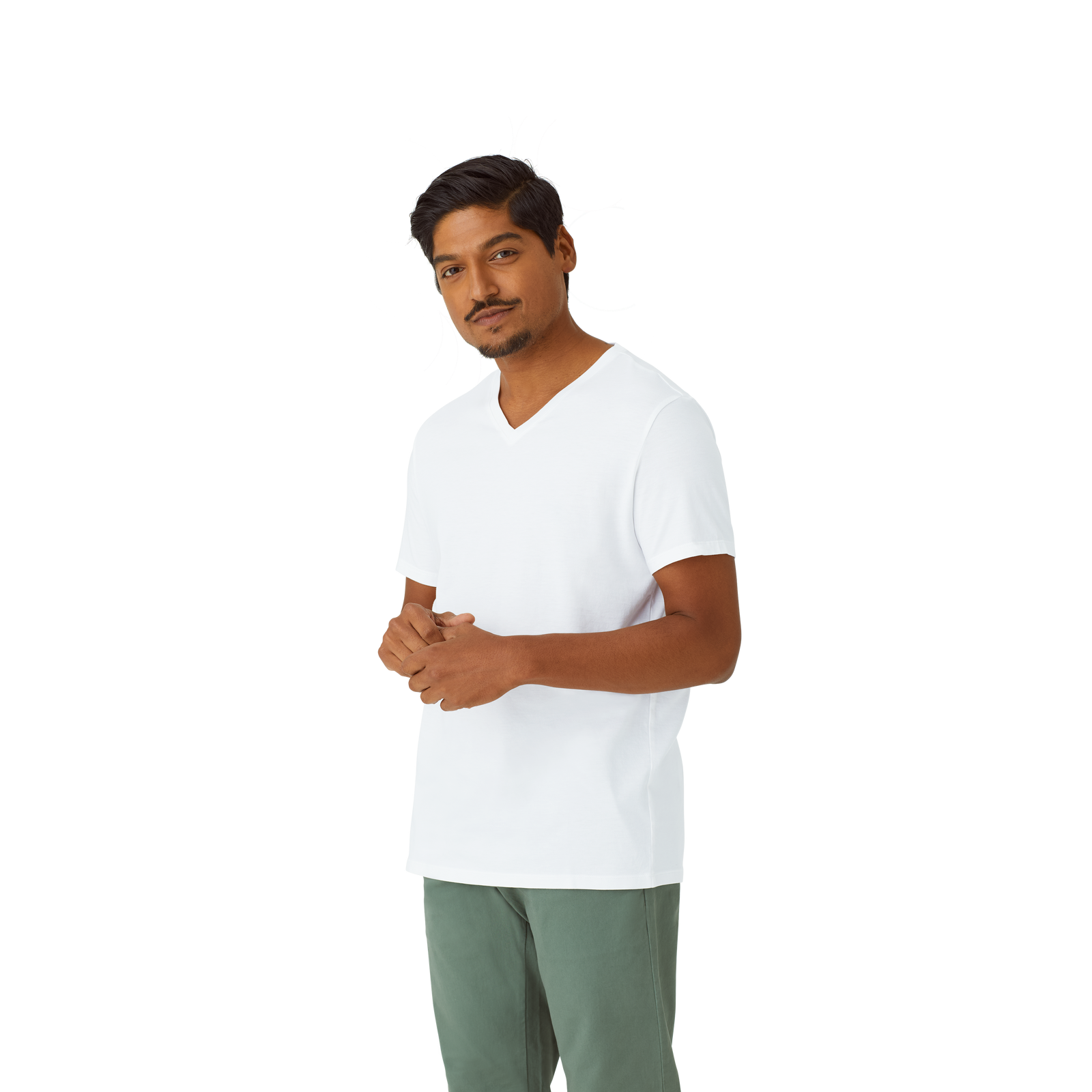 Men's Pima Cotton V-Neck T-Shirt 6-Pack - white - 12